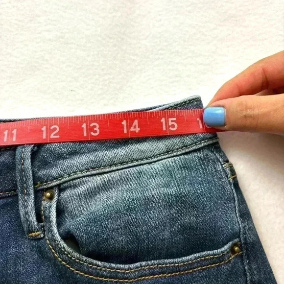 Driftwood Colette Stretch Denim Embroider Cuff Crop Straight Leg Jean Size 30 - Picture 14 of 16